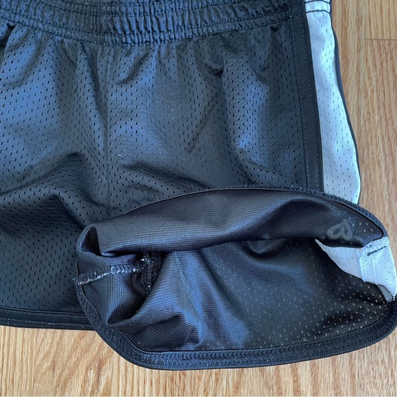 JUSTICE Active Mesh Athletic Shorts Black with White Side Stripes Girls Size 10 - Picture 5 of 7
